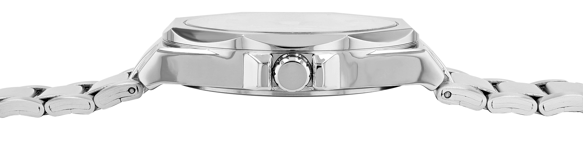 Q&Q Herrenuhr mit Edelstahlband, Ø 42 mm, silberfarben/ grün