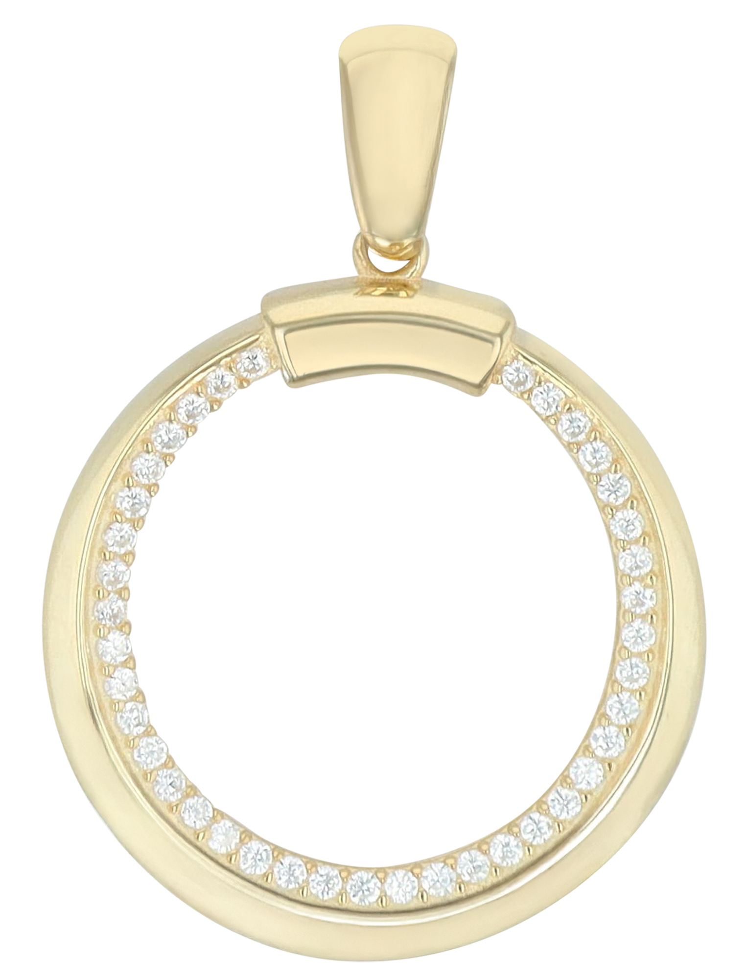 "Amaya" 925/- Echt Silber Anhänger ohne Kette, Zirkoniabesatz, vergoldet