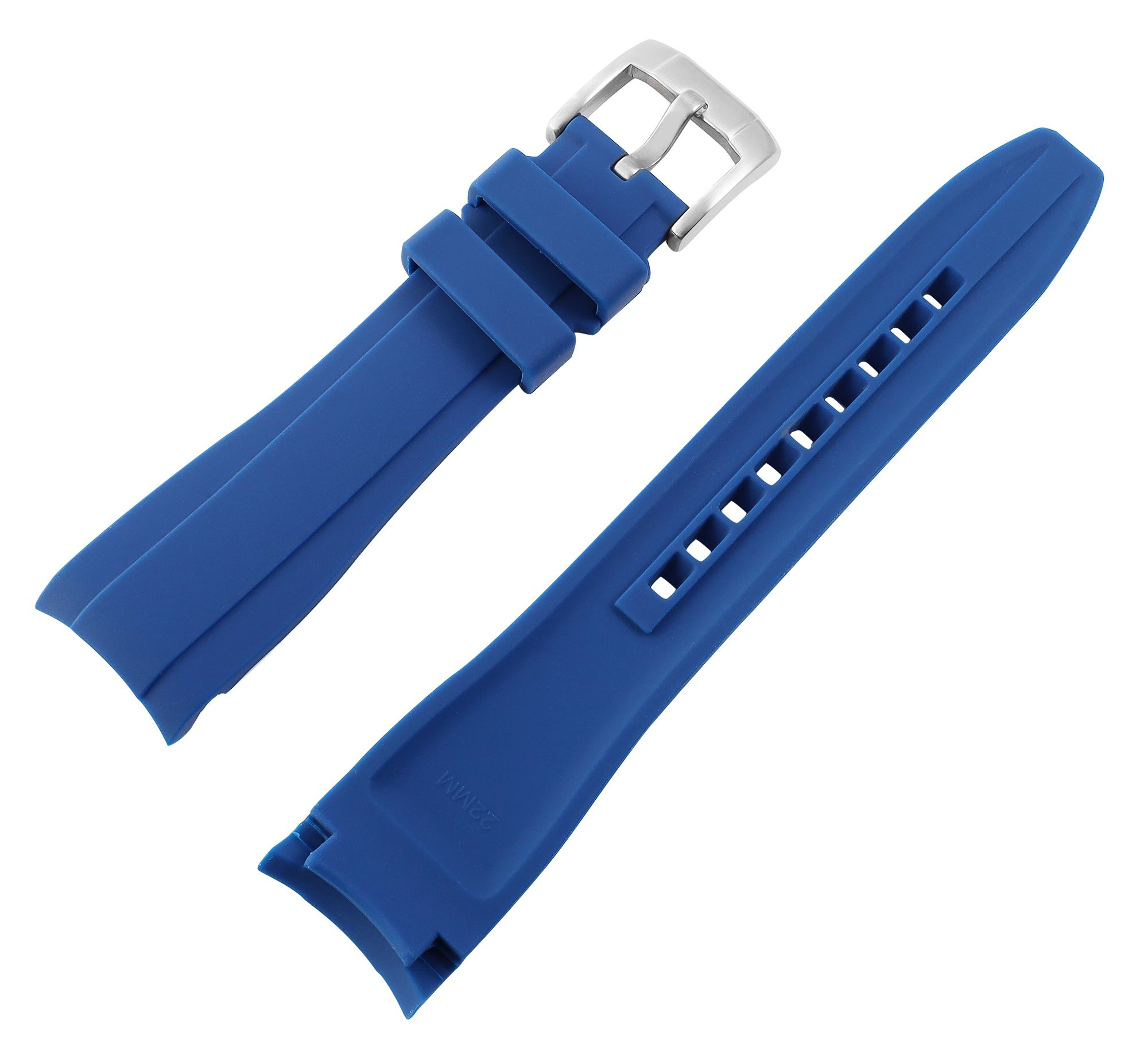 Silikon Uhrenarmband, Dornschließe, blau, 22 mm