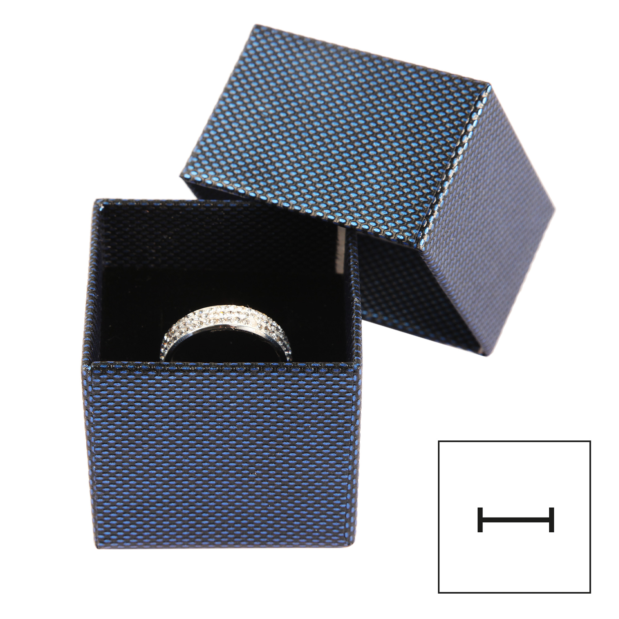 Ringbox, Pappe, VE24, 5 cm x 5 cm x 4,5 cm, blau