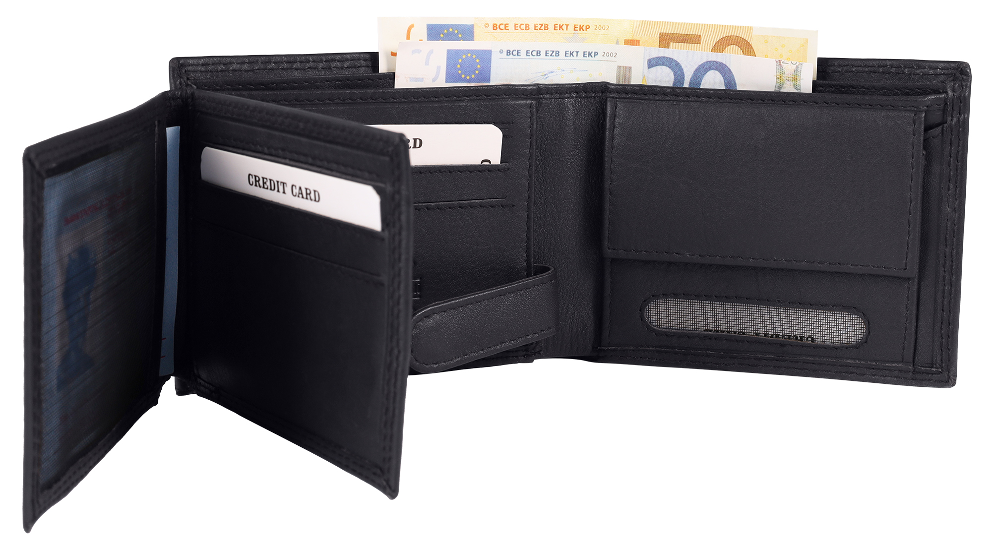 Leonardo Verrelli Echtleder (Nappa) Geldbörse, RFID, Querformat