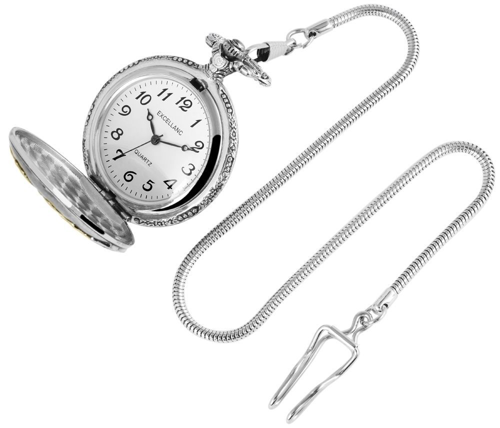 Excellanc Taschenuhr, Lkw, silber- und goldfarben