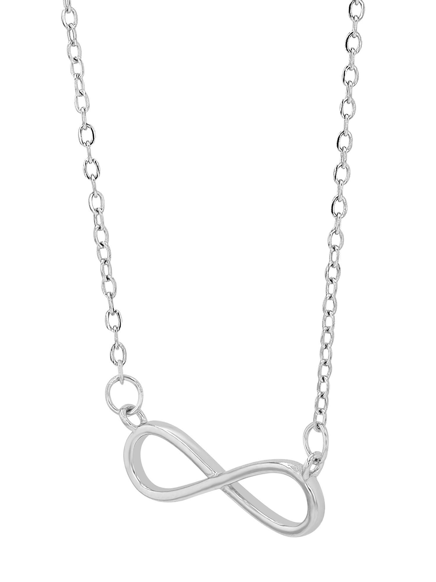 925/- Echt Silber Infinity-Halskette "Ysabel", rhodiniert, 42+5 cm
