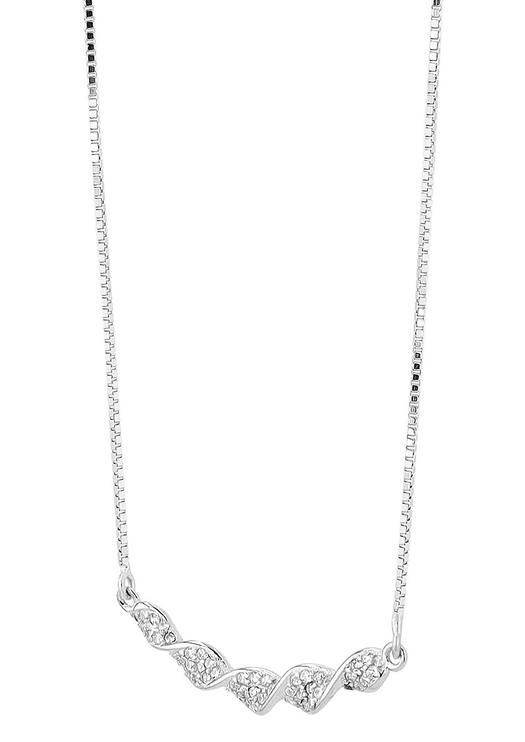 "Edra", 925/- Echt Silber Kette mit Anhänger, silberfarben rhodiniert, 42 + 3 cm