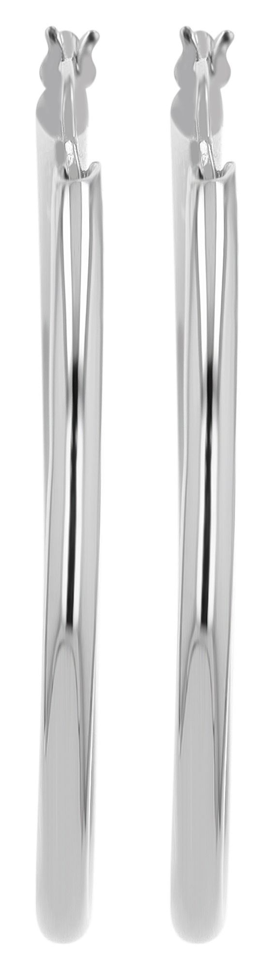 925/- Echt Silber Creolen "Ninfea", schlicht, rhodiniert, Ø 20 mm