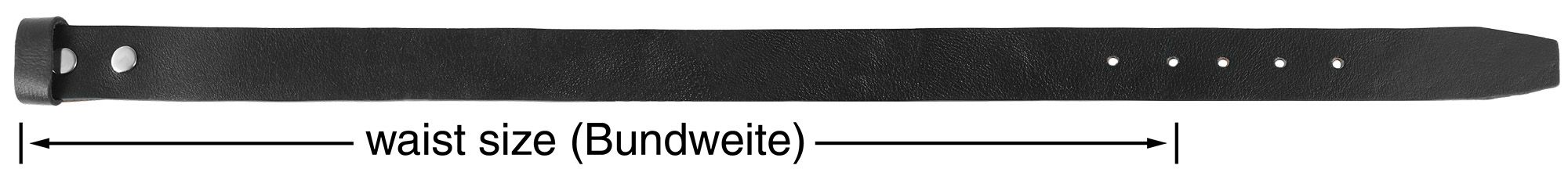 Leonardo Verrelli Echtleder Gürtel für Wechselschnallen, schwarz, 85 cm
