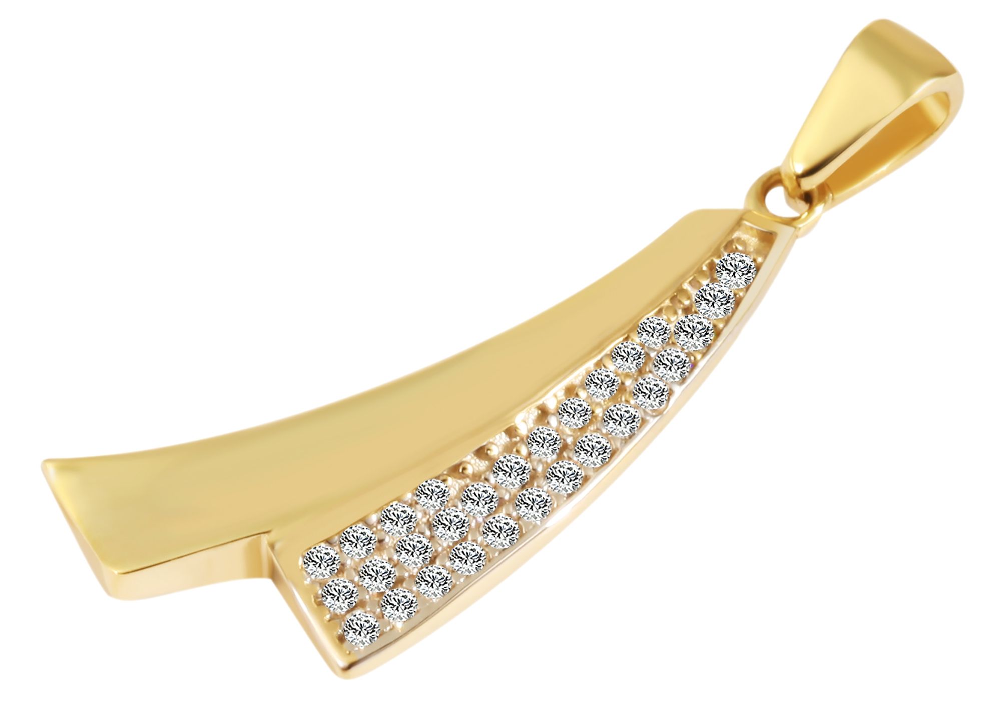 375/- Gold Anhänger "Dafina" ohne Kette mit Zirkoniabesatz, 9 Karat, Gelbgold