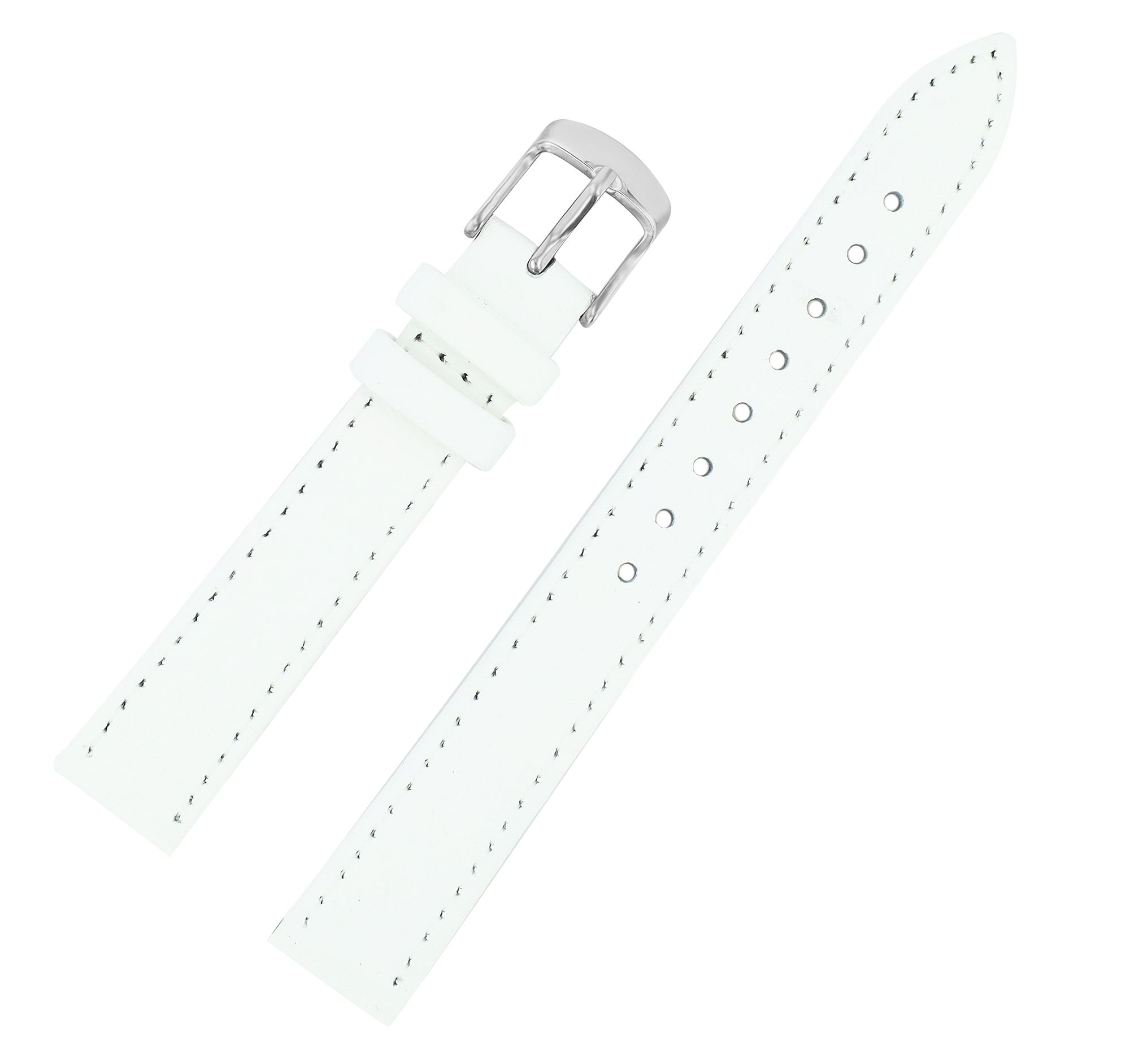 Echtleder-Uhrenarmband, weiß, 18 mm