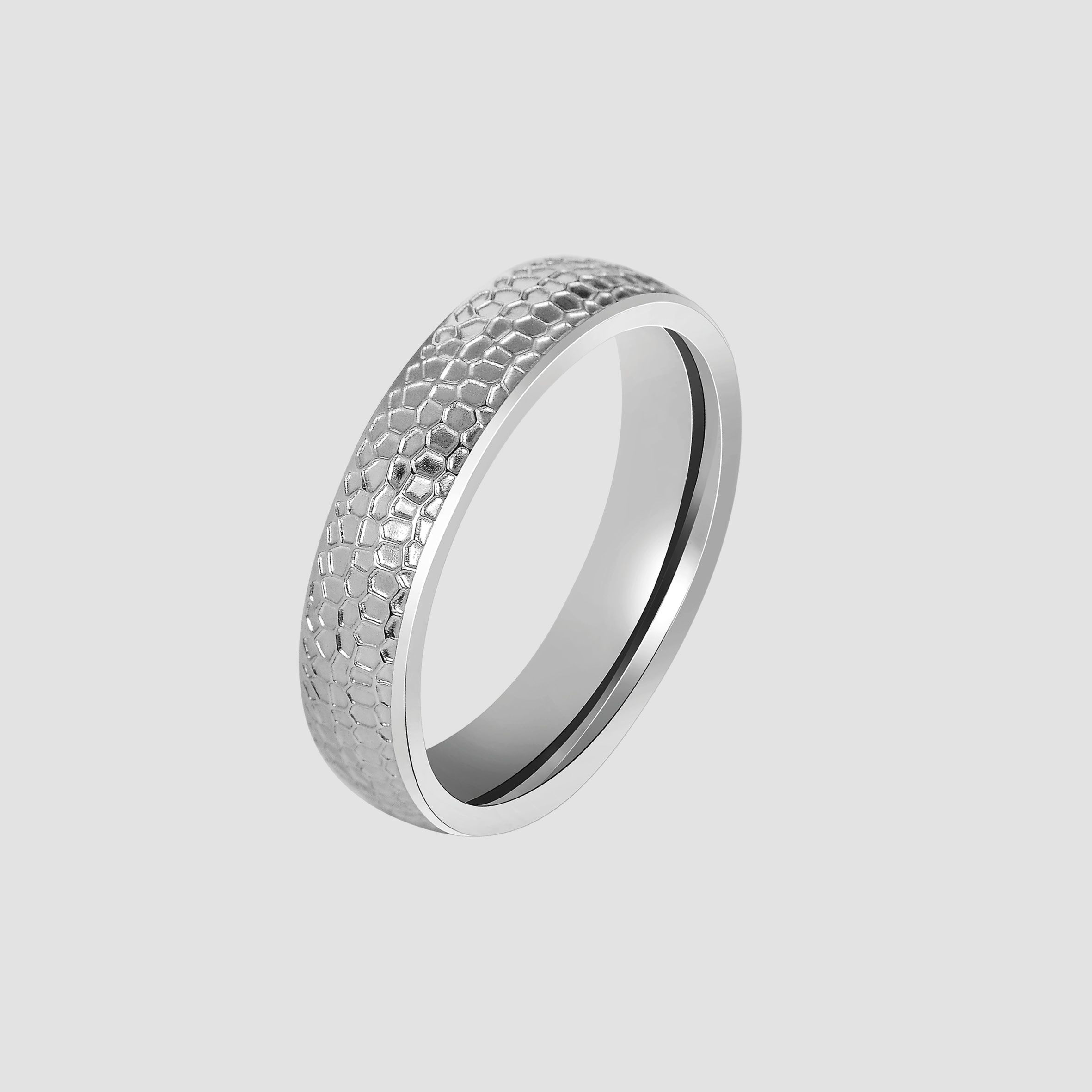 "Eldar" Akzent Herren-Partnerring, Edelstahl, silberfarben, Gr. 58