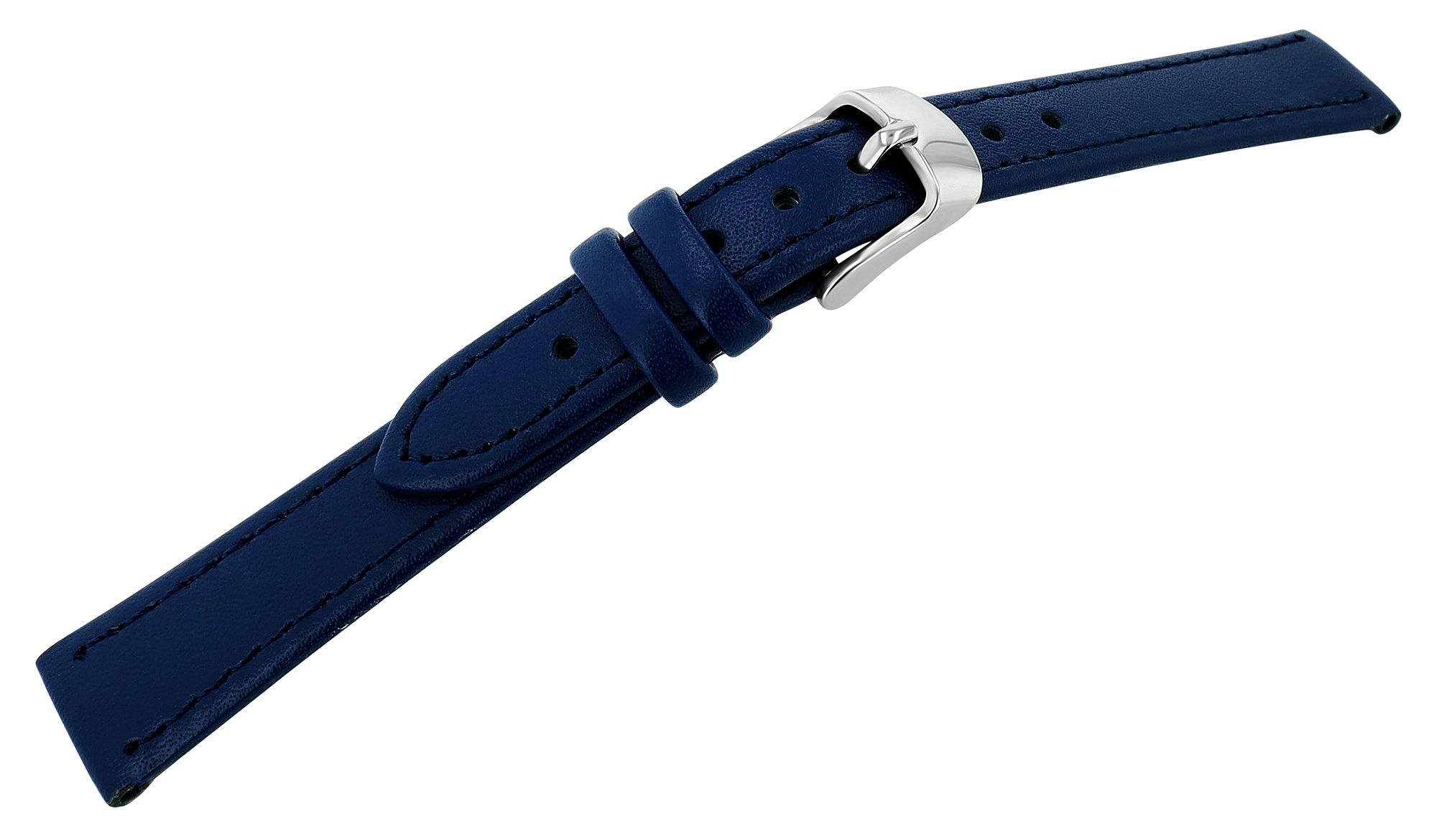 Echtleder-Uhrenarmband, dunkelblau, 16 mm