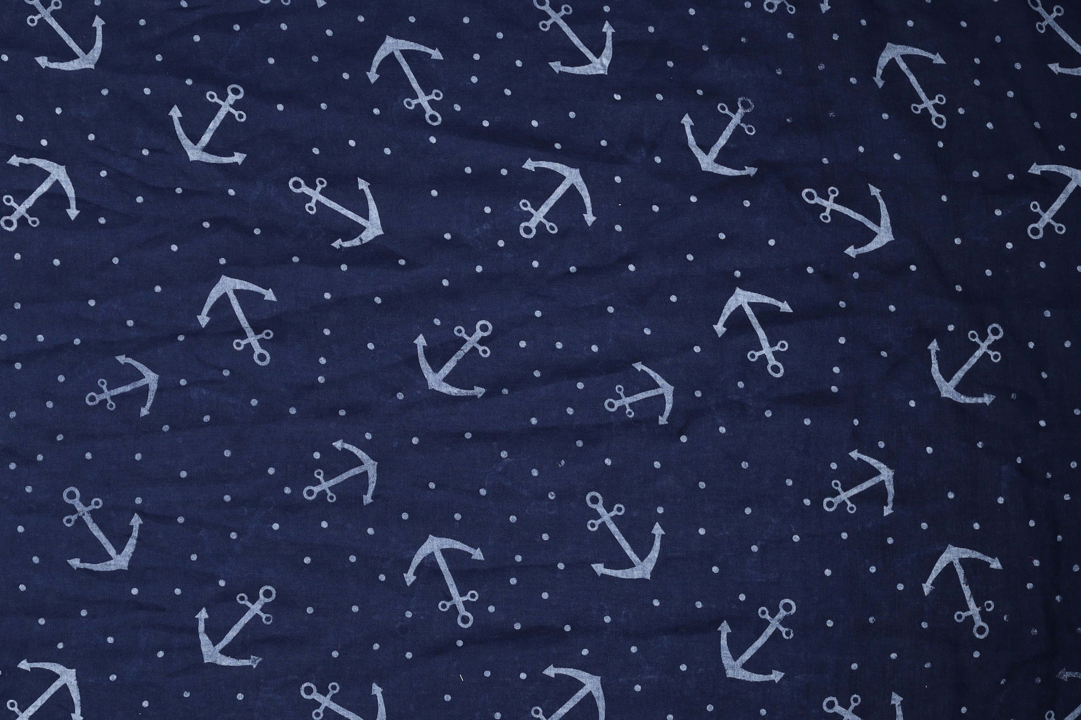 Schalpaket/ Loops, 70 x 180 cm, 30% Baumwolle 70% Viskose, VE 4, blau + Anker