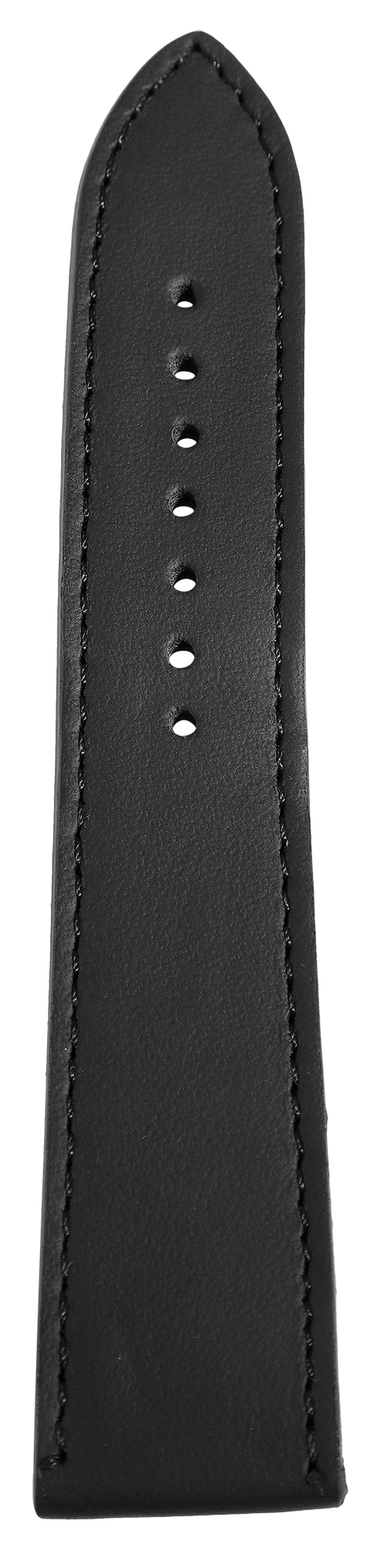 Echtleder Uhrenarmband, schwarz, flach, VE-6, 20 mm
