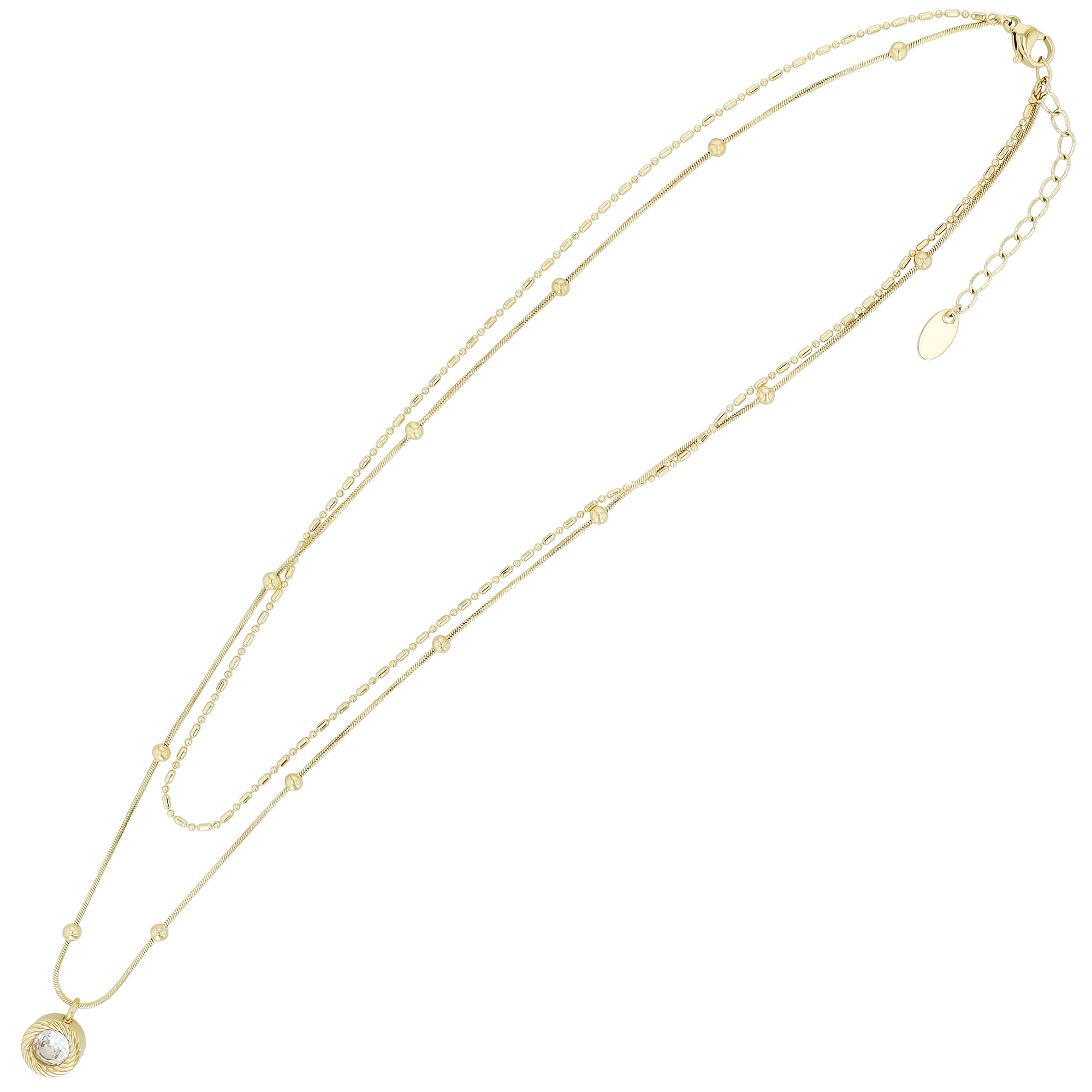"Derly" Edelstahl Layering Kette mit Anhänger, , 41,5/ 48 + 5 cm, goldfarben