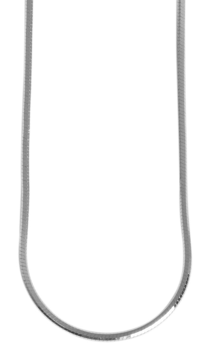 "Karim" 925/- Echt Silber Kette/ Schlangenkette , 50 cm/ 1 mm, rhodiniert, 4 Stück