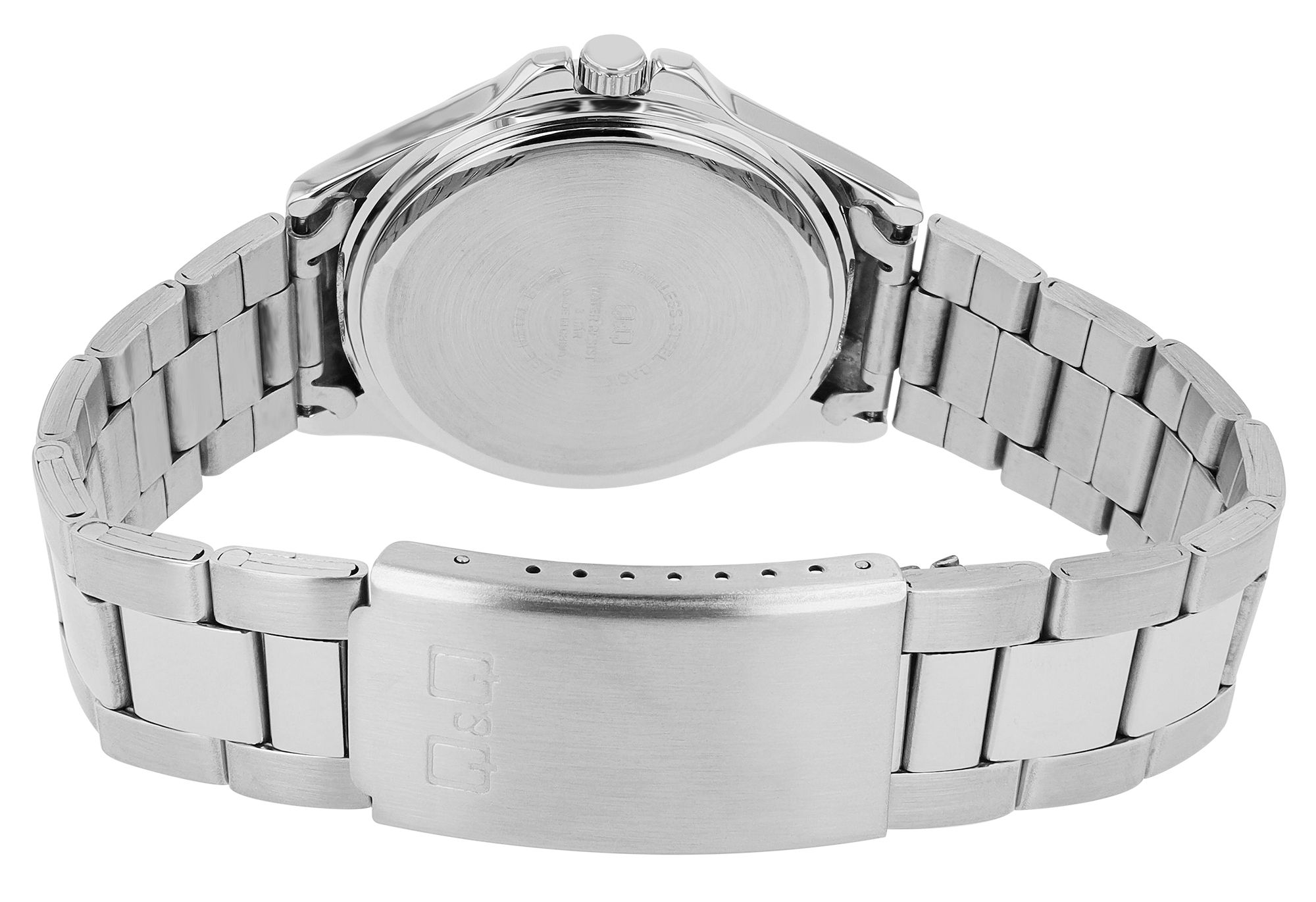Q&Q Herrenuhr, Edelstahlband, Ø 40 mm, silberfarben/ schwarz