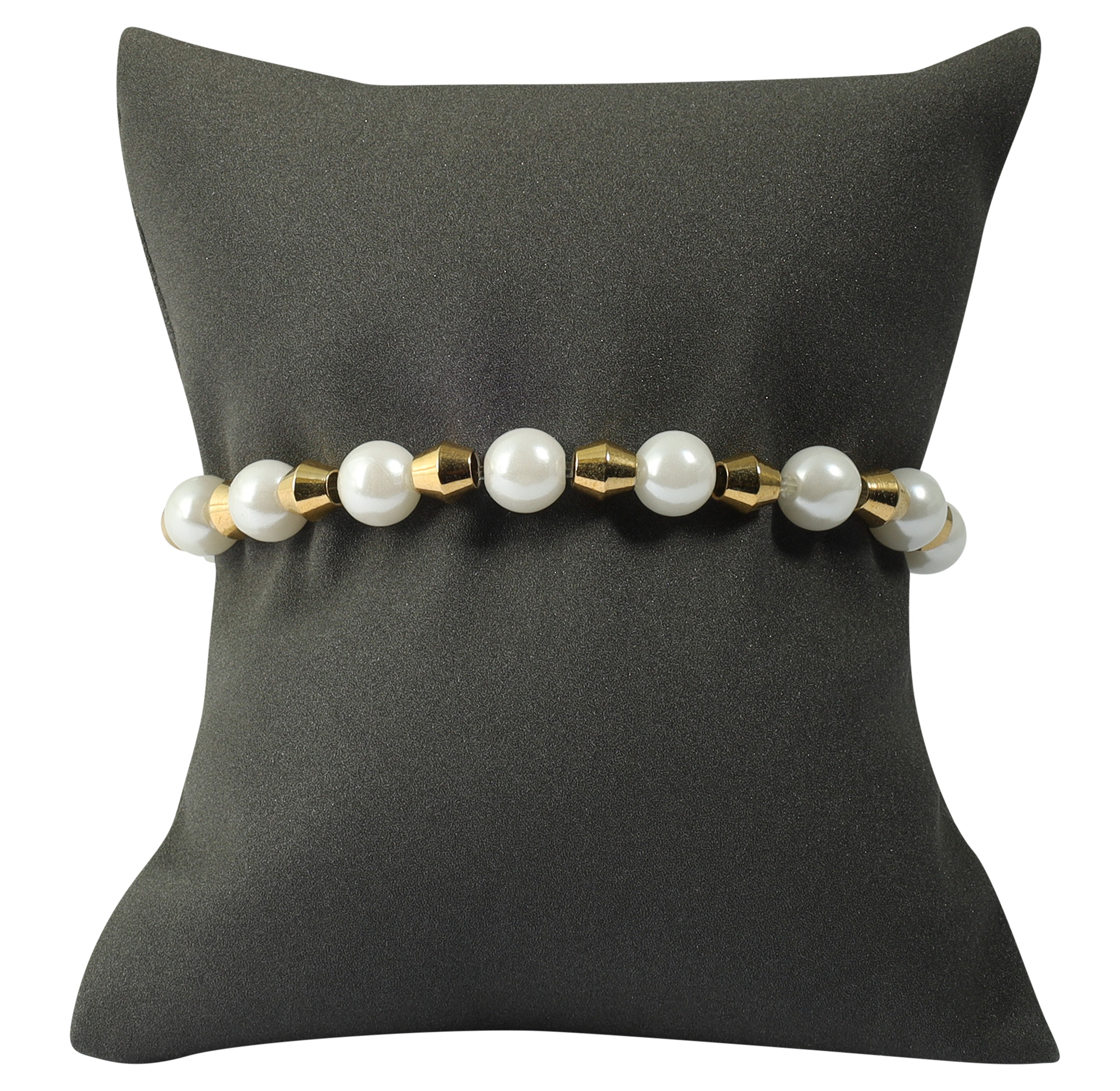 Dekokissen für Armbänder/Uhren (Dekoserie Soft), PU-bezogen, grau