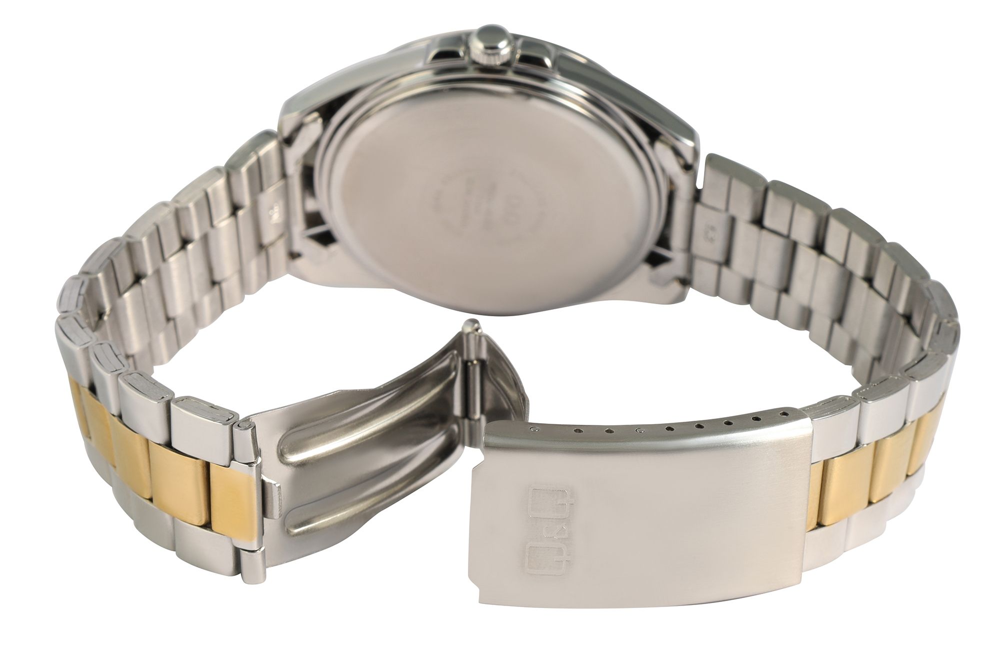 Q&Q Herrenuhr mit Edelstahlarmband, Ø 41 mm, bicolor