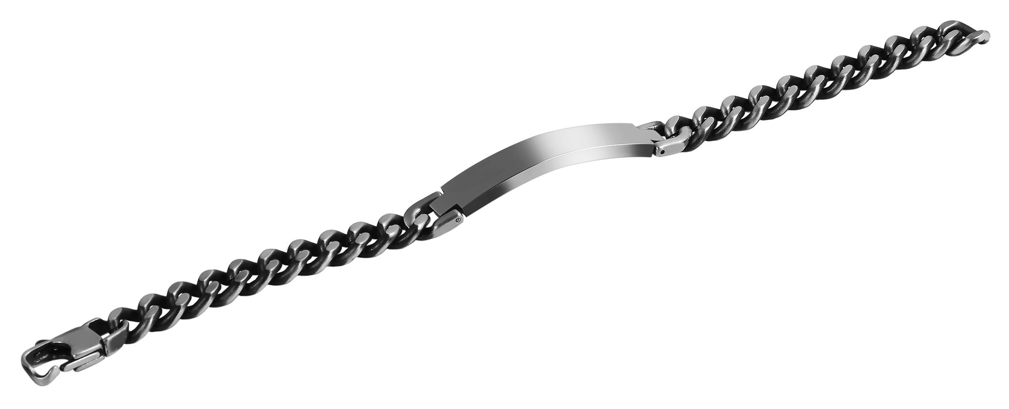 Akzent Gravurarmband aus Edelstahl, geschwärzt, 21,5 cm
