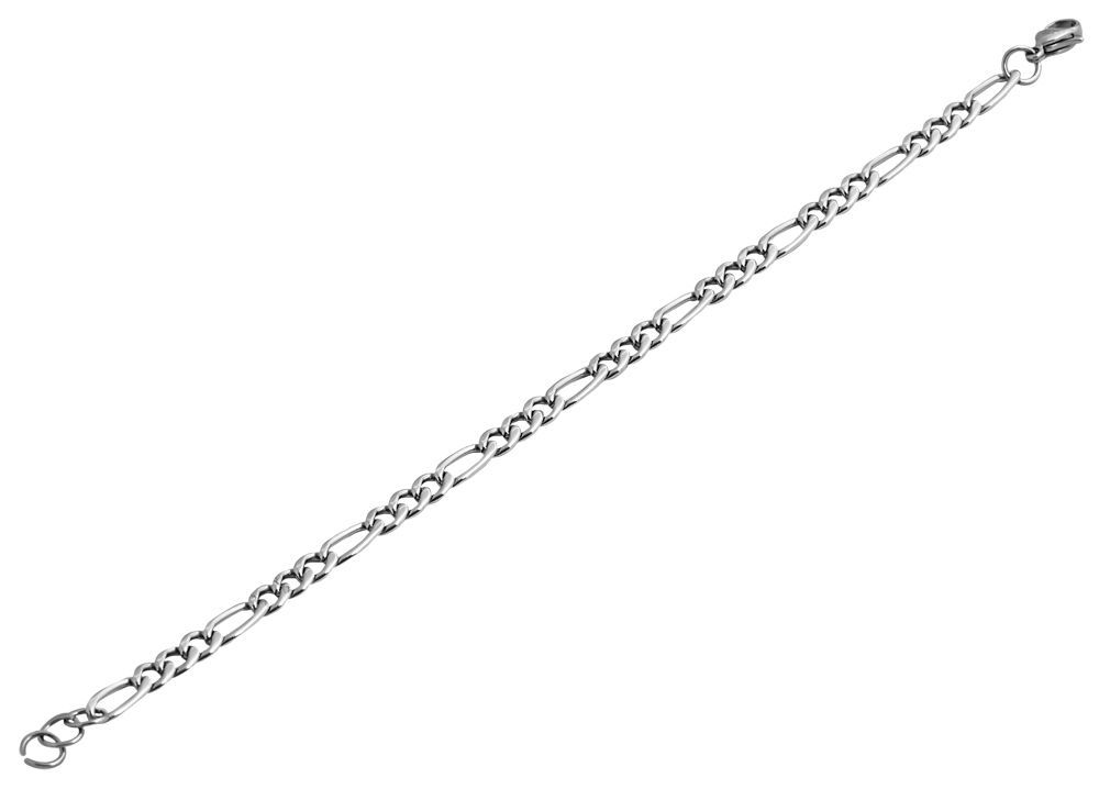 "Clarinha" Figaro-Armband aus Edelstahl, 18 cm/ 4,5 mm, silberfarben