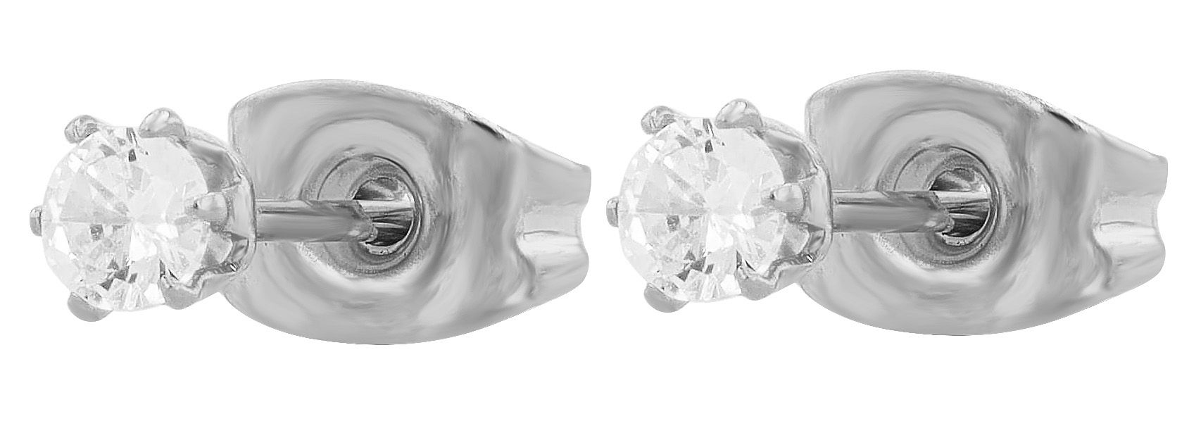 "Joss" Edelstahl Ohrstecker Ø 3 mm, Zirkonia, silberfarben
