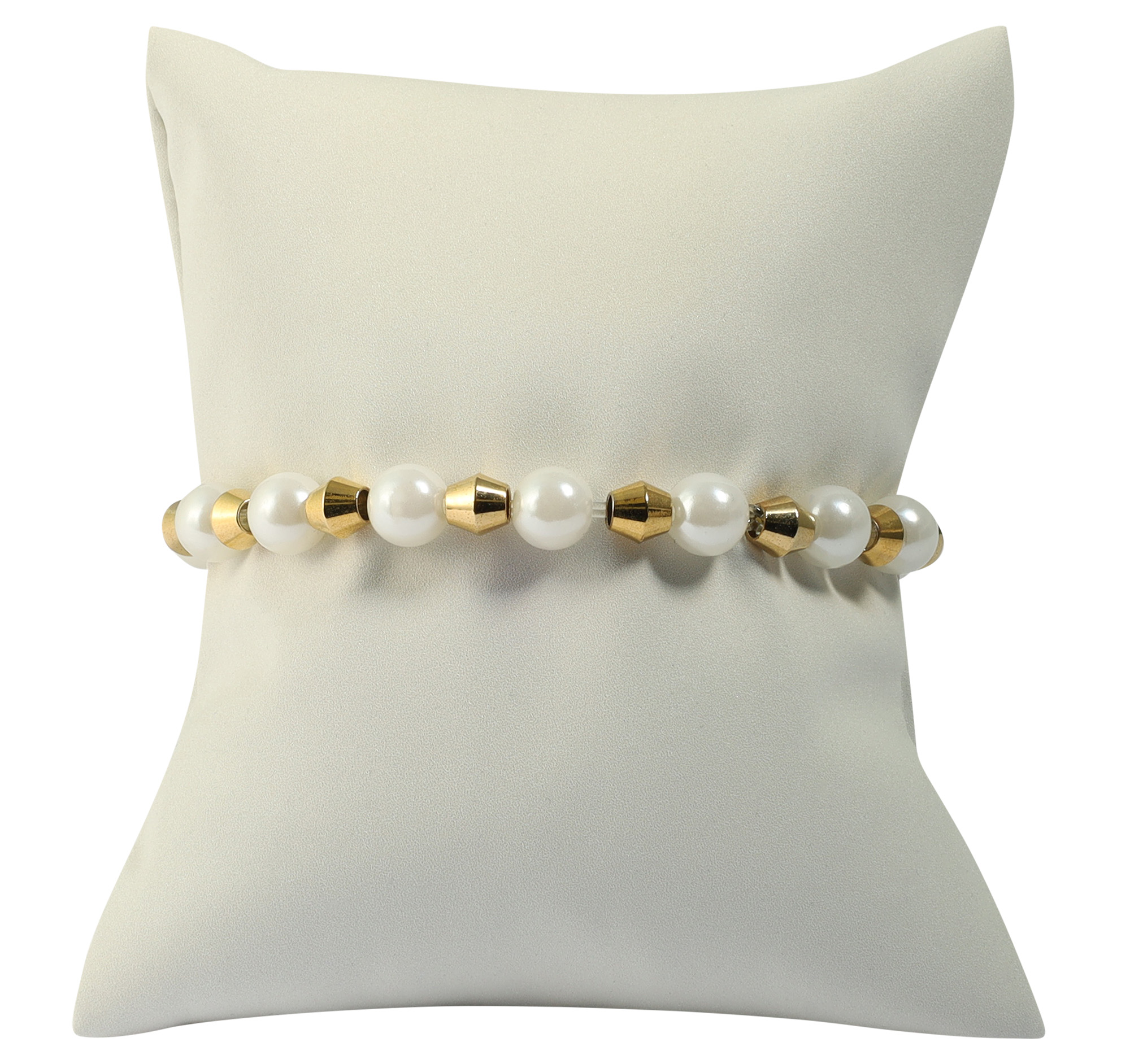 Dekokissen für Armbänder/Uhren (Dekoserie Soft), PU-bezogen, weiß