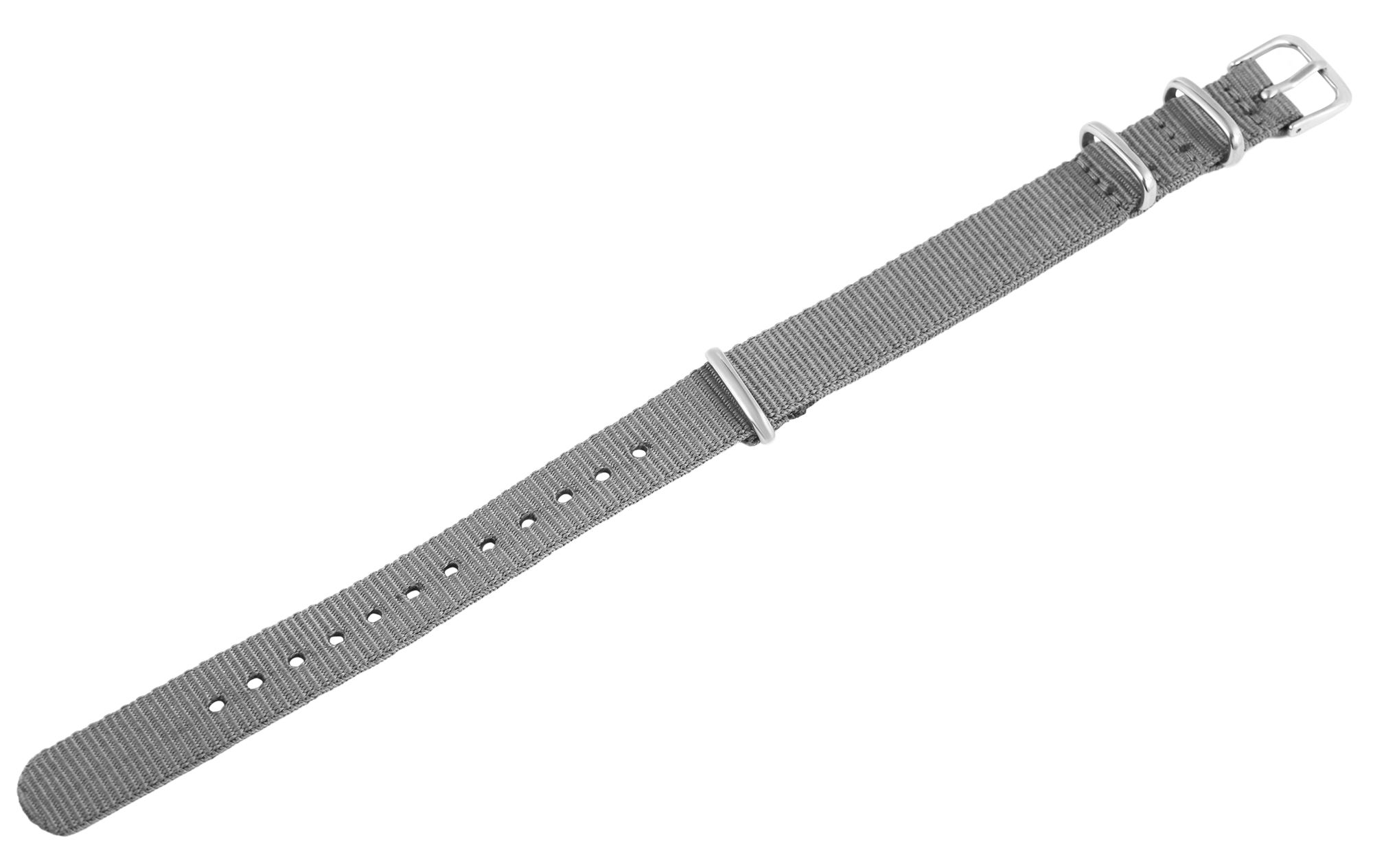 Nylon-Uhrenarmband, grau, Dornschließe, 14 mm