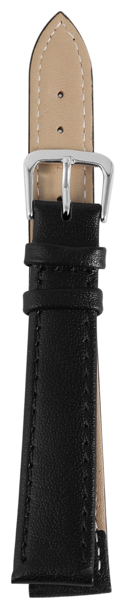 12er Set Echtleder-Uhrenarmband in schwarz, 14 mm