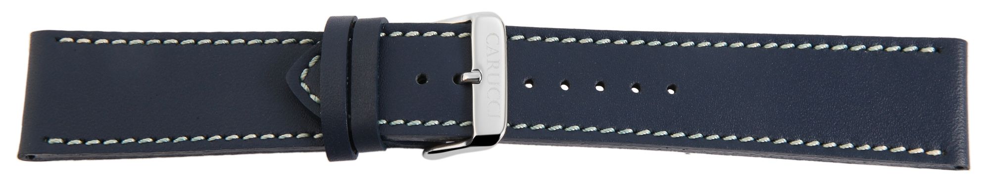 Carucci Echtleder-Uhrenarmband, dunkelblau, 24 mm