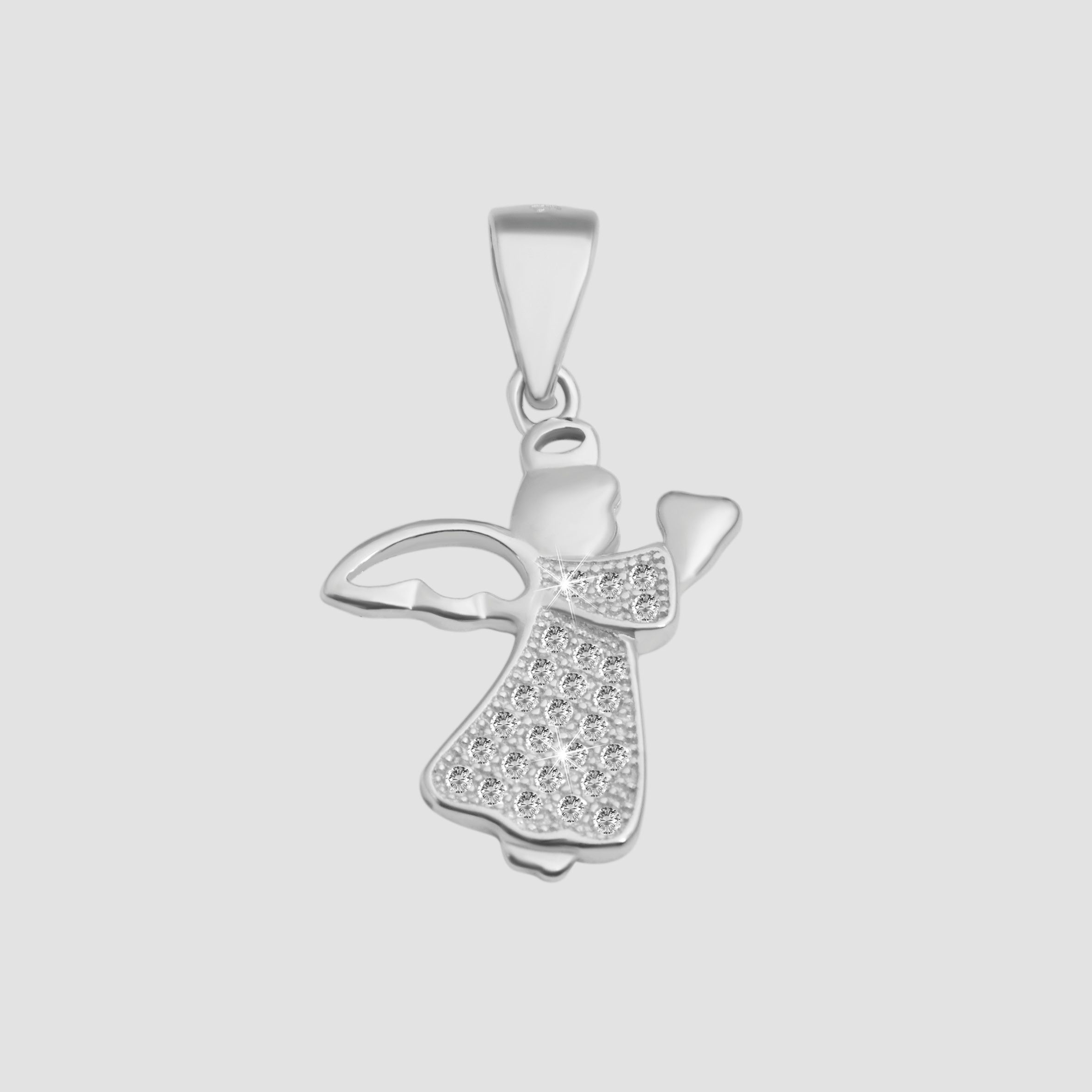 "Angelika" 925/- Echt Silber Anhänger - Engel/ Schutzengel, rhodiniert