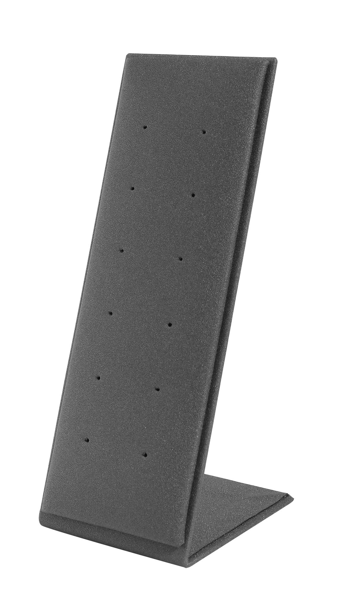 Aufsteller für 6 Paar Ohrstecker (Dekoserie Soft), PU-bezogen, 13,7 cm, grau