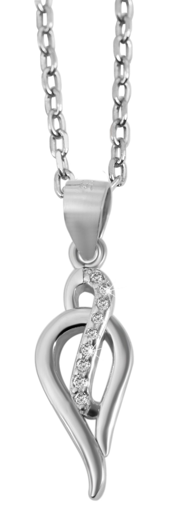 925/- Echt Silber Schmuckset "Cecilia" mit Ohrring und Anhänger, 925/rhodiniert