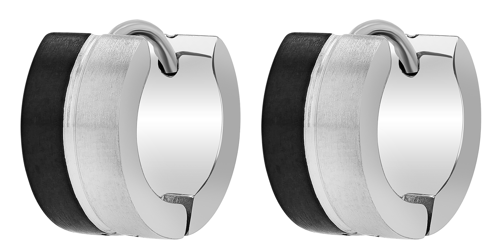 "Faby" Edelstahl Klapp-Creolen Ø 9 mm, bicolor mattiert
