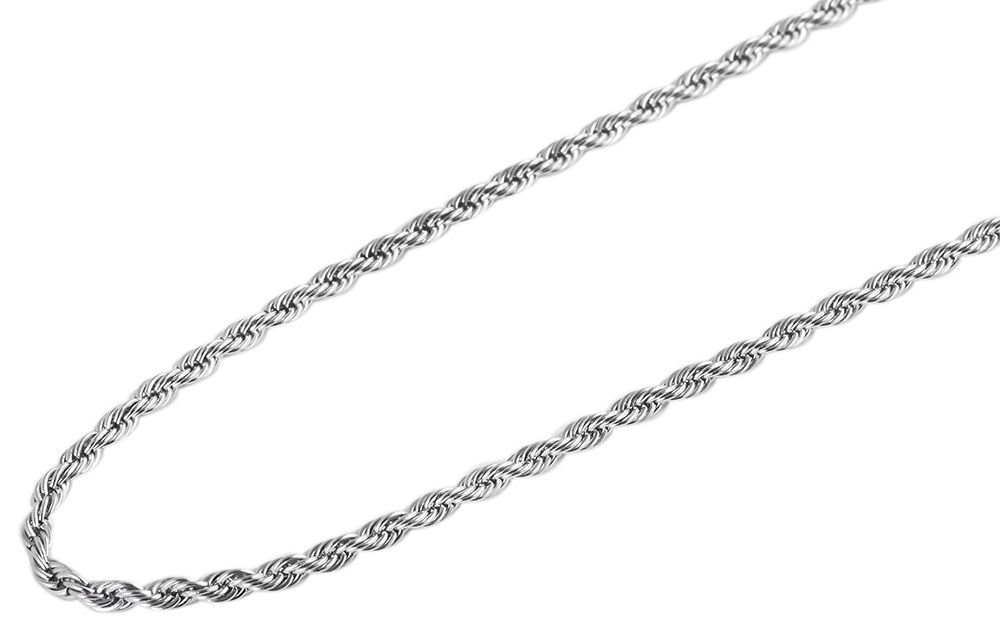"Fariene" Edelstahl Kordelkette 42 + 5 cm/ 2 mm, silberfarben
