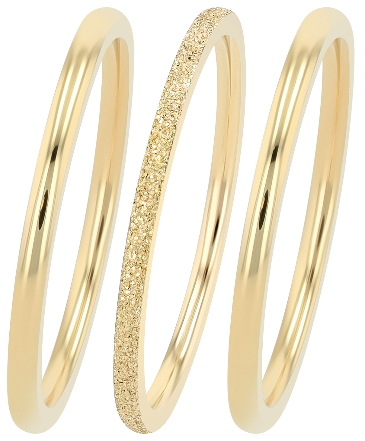 "Juliane" Damenringe, 3 tlg., Edelstahl, goldfarben, Gr. 52