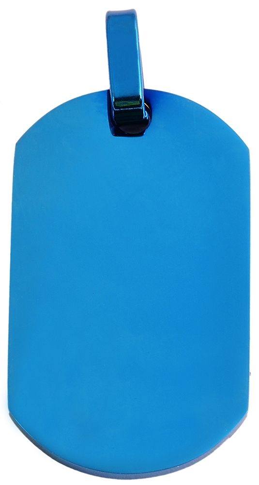 Akzent Edelstahl Gravuranhänger in Blau, IP Beschichtung, Länge: 37 mm / Breite: 22 mm / Stärke: 2 mm