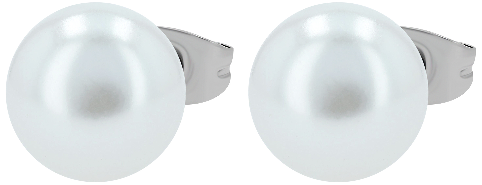 "Irmi" Edelstahl Perlen-Ohrstecker (Imitationsperle), Ø 10 mm