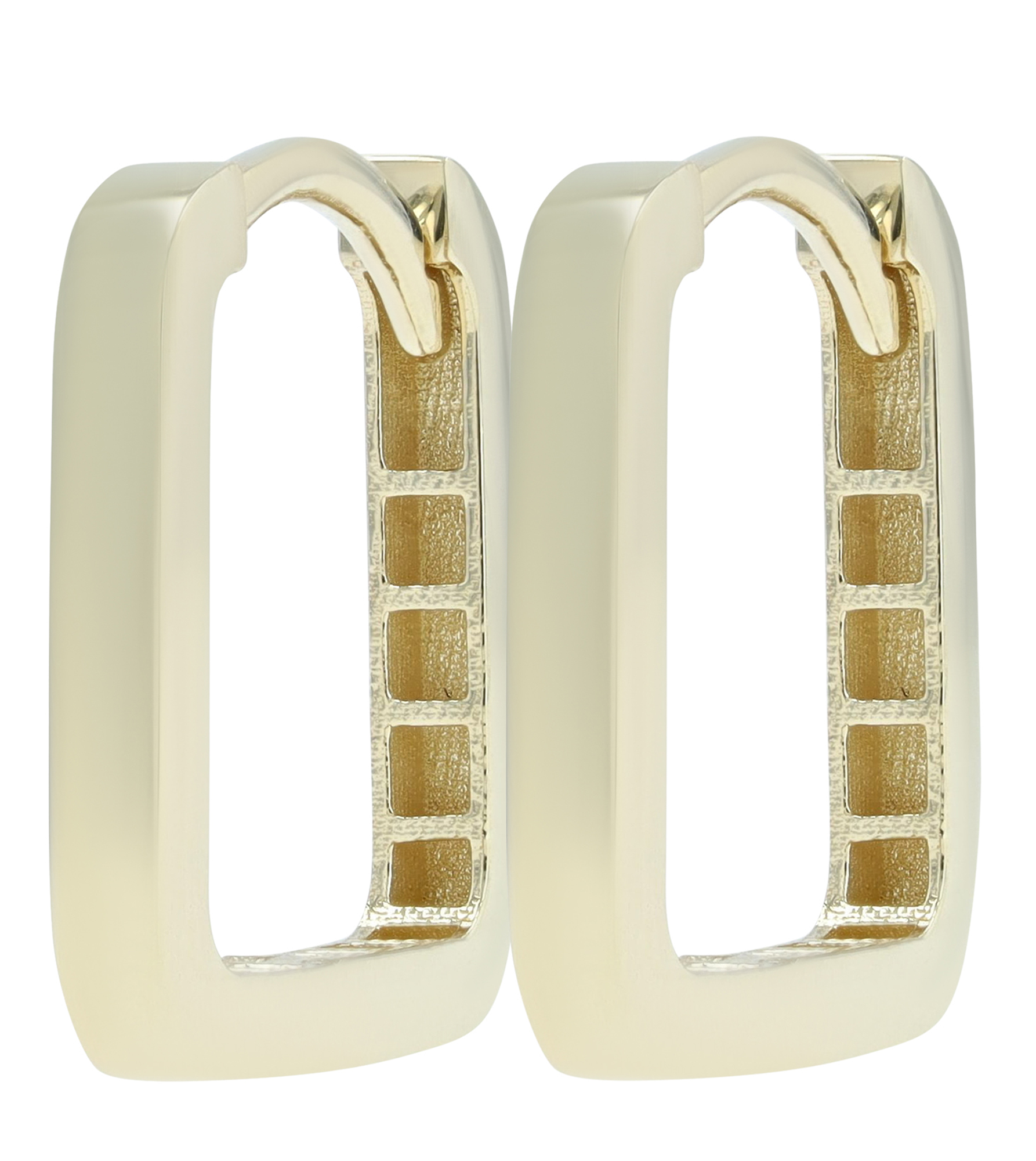 333/- Gold eckige Creolen "Ganna" 13,5 x 13 mm, 8 Karat, Gelbgold