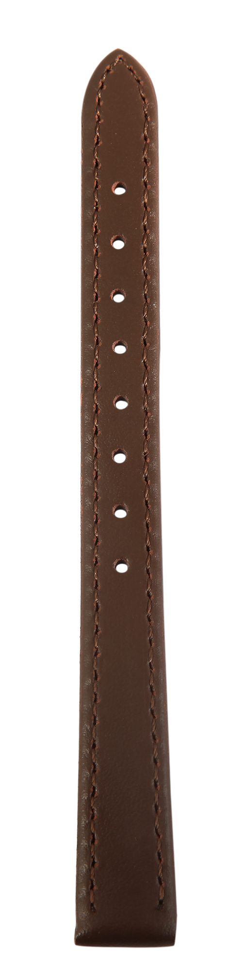 Echtleder-Uhrenarmband, braun/ silberfarben, 10 mm