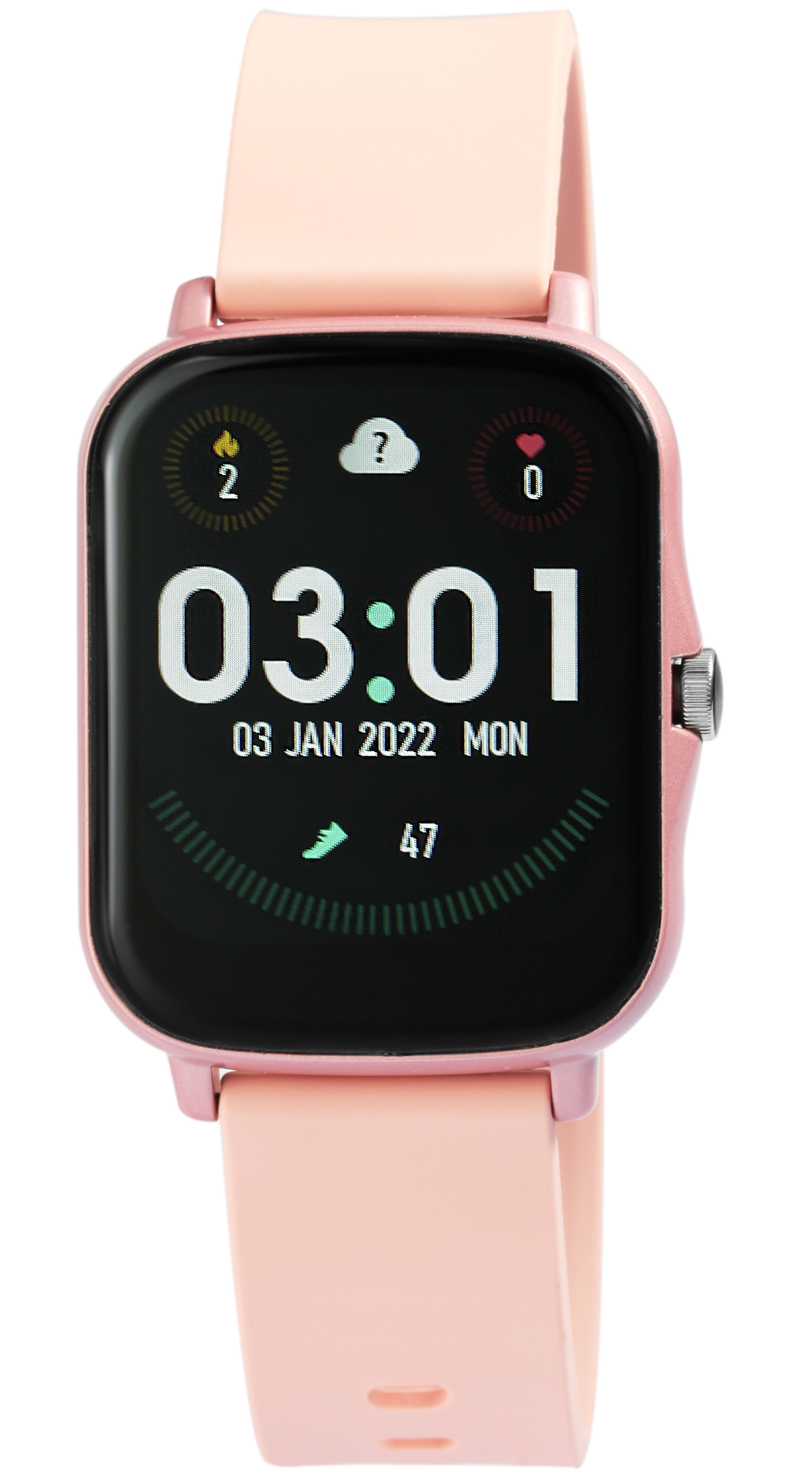 TimeTech Smartwatch mit Silikonarmband, rosa