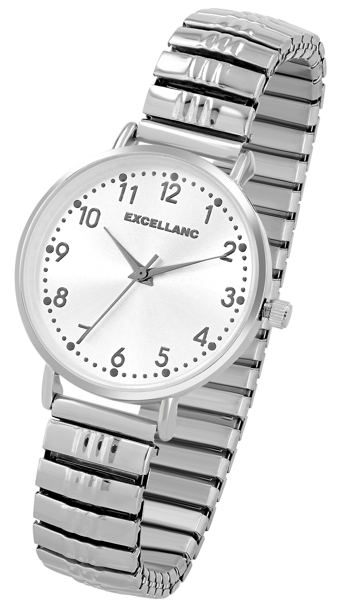 Excellanc Damenuhr mit Edelstahl-Zugarmband, Ø 32 mm, silberfarben