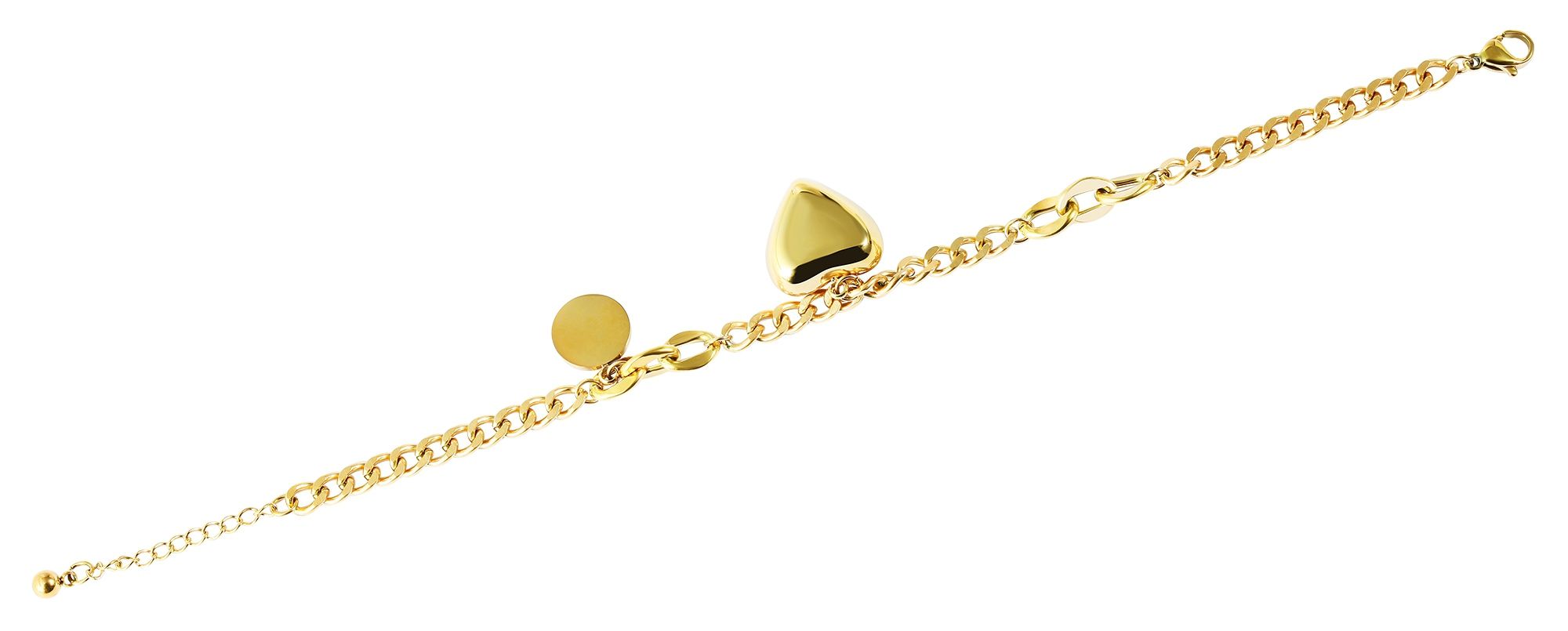 Akzent Armband mit Anhänger aus Edelstahl, gravurfähig, goldfarben