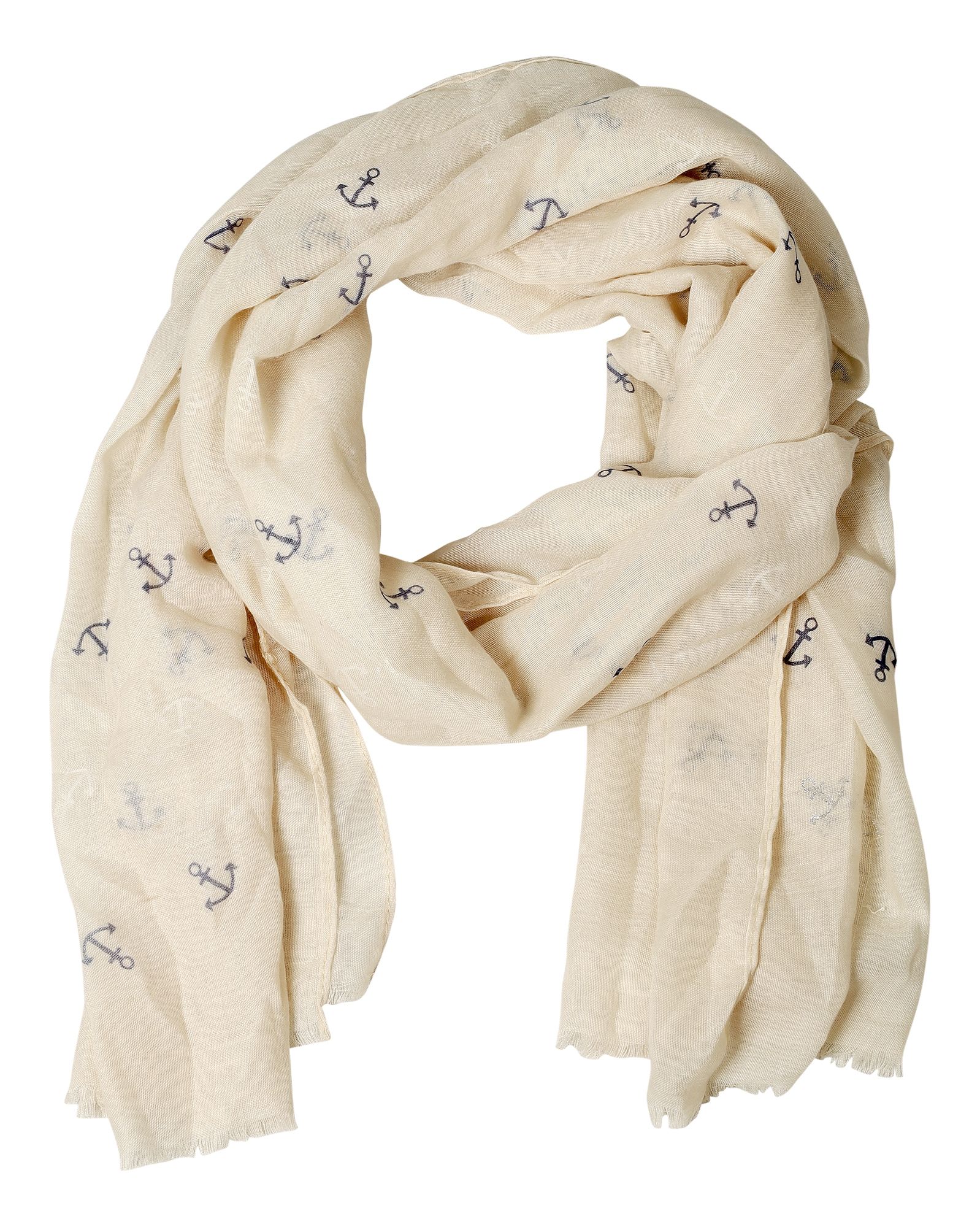 Schalpaket farblich sortiert, 100% Polyester, VE 12, 185 x 70 cm, maritim, Silberner Anker