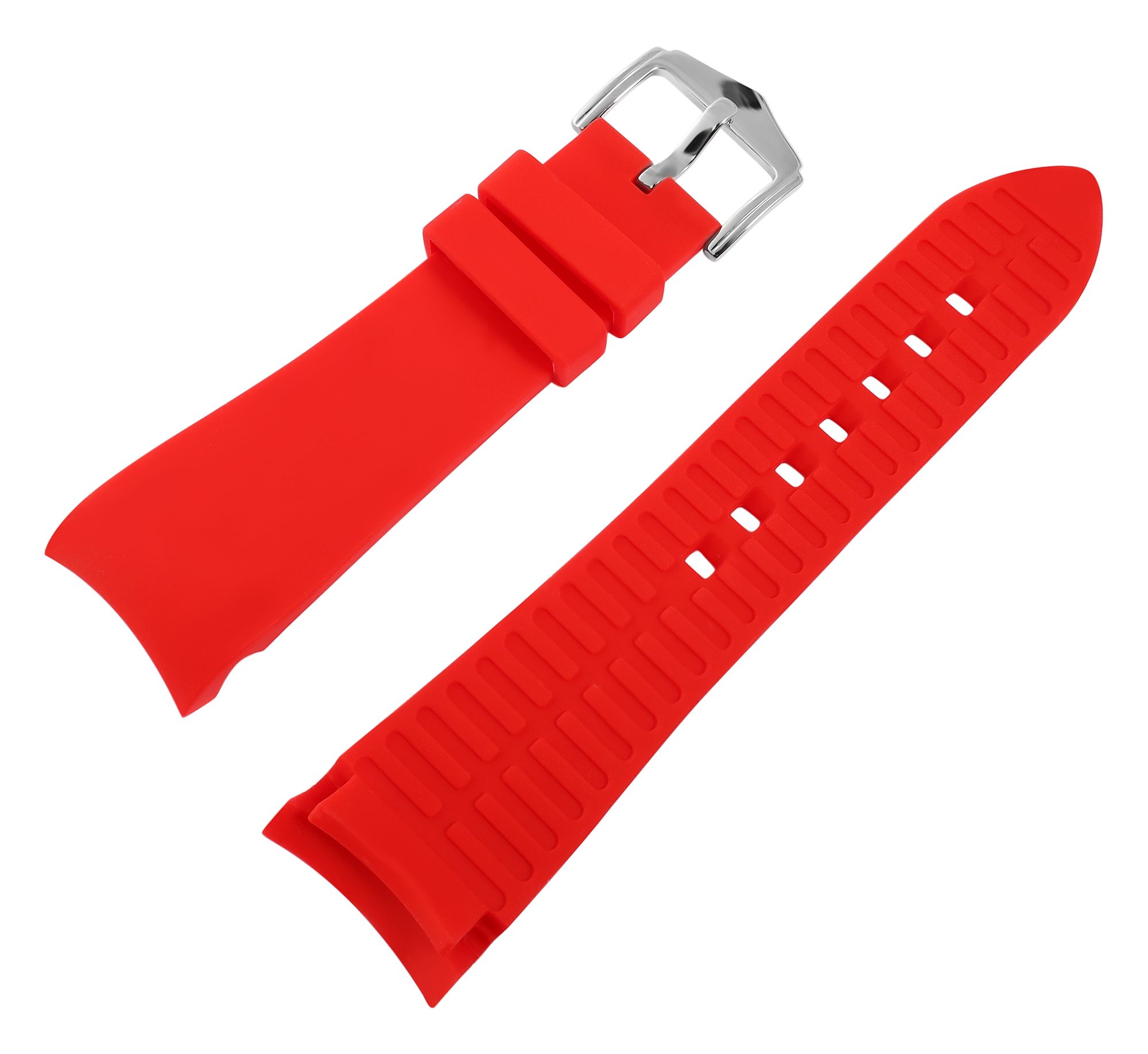 Silikon Uhrenarmband, Dornschließe, rot, 21 mm