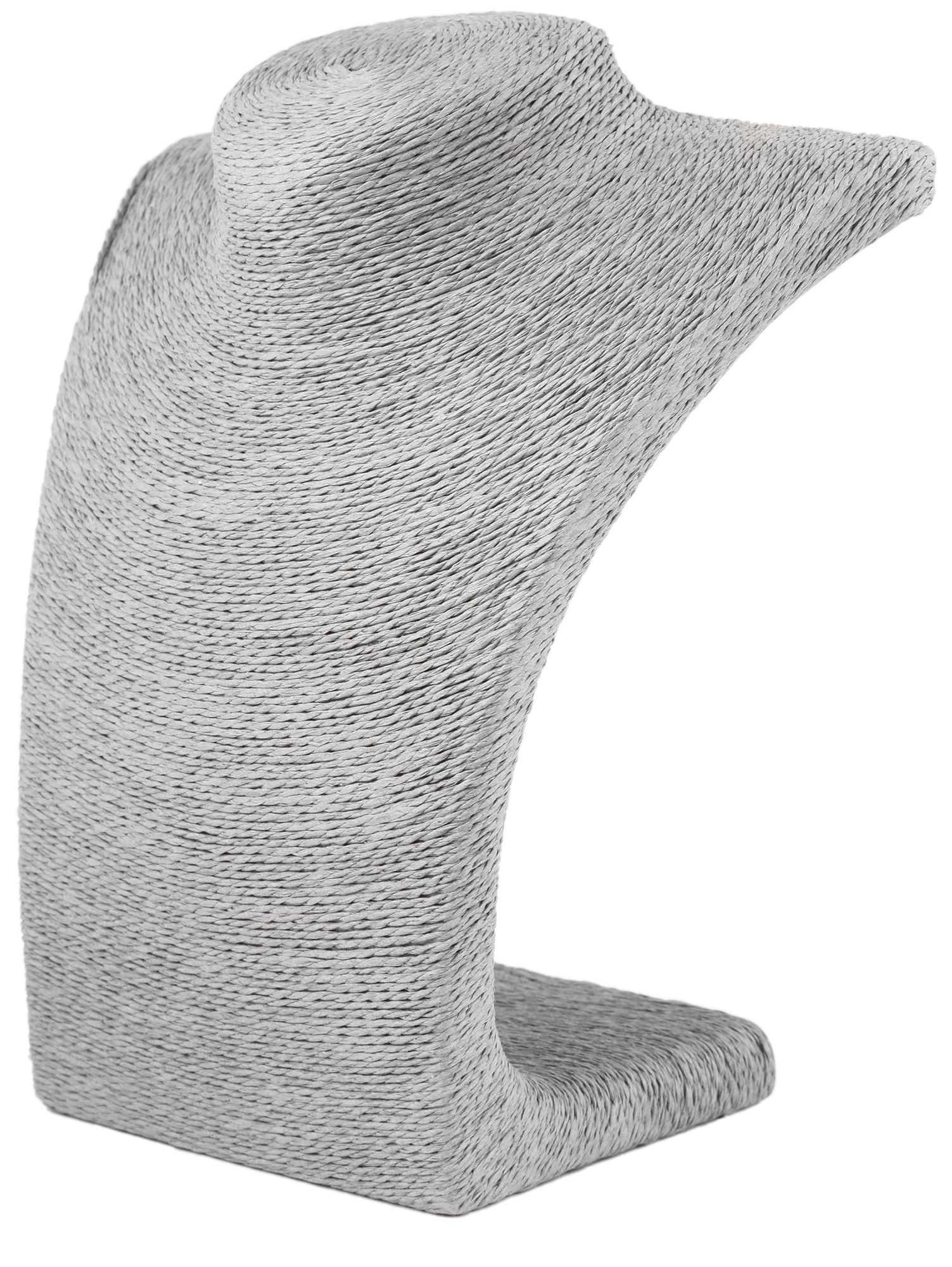Büste aus Bastfaser, grau, 23 cm x 19,5 cm x 5,5 cm