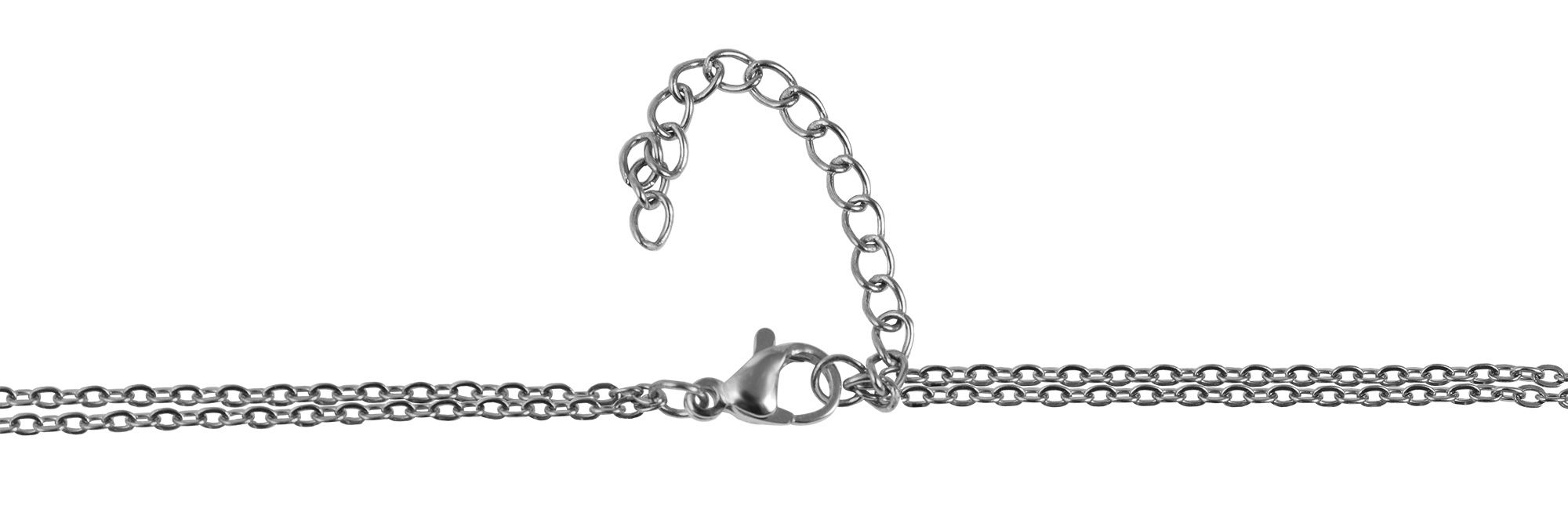 "Ronia" Layering Edelstahlkette, 36cm und 40 + 5cm mit Anhänger, silberfarben