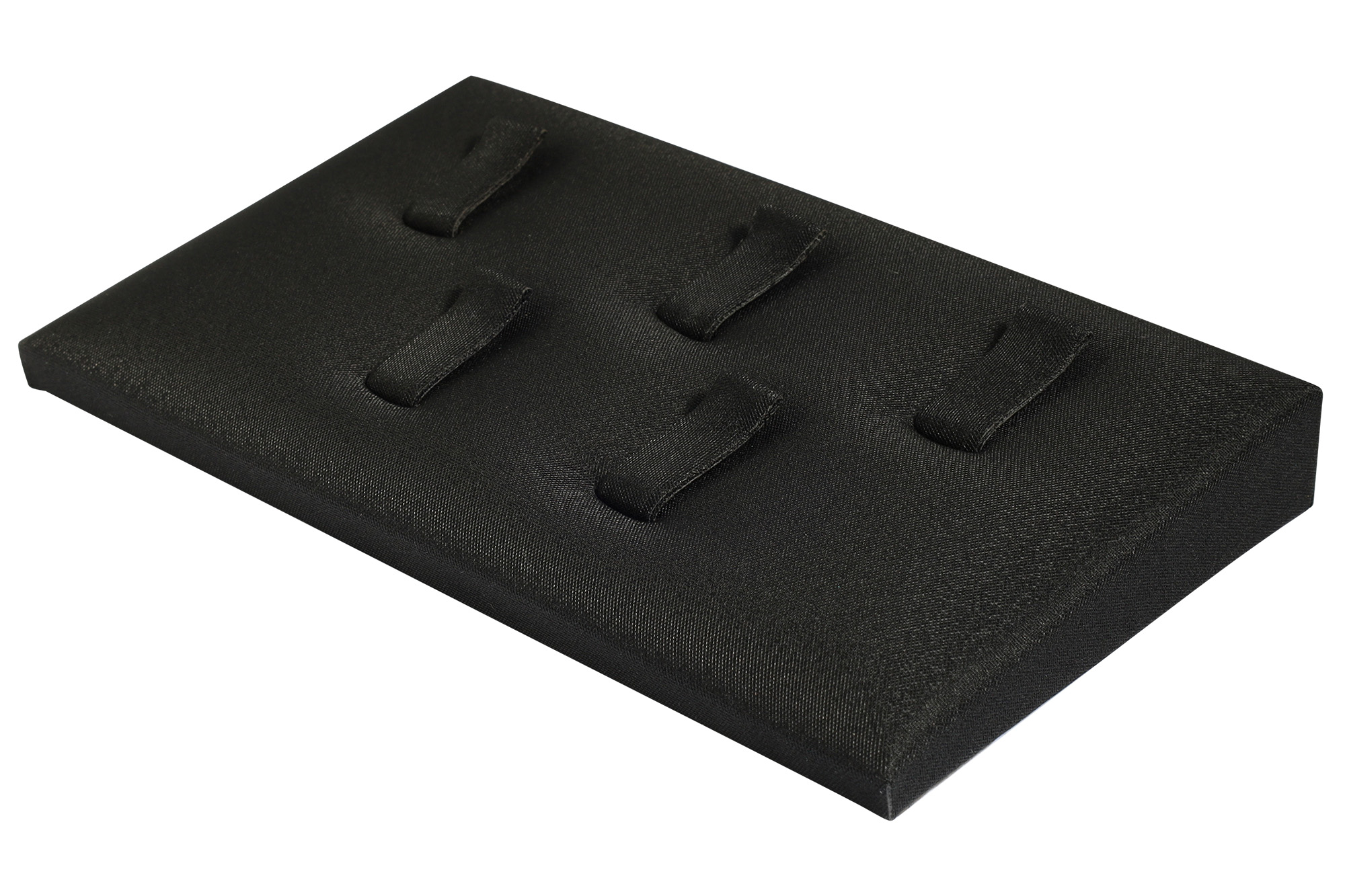 Aufsteller für 5 Ringe (Dekoserie Soft), PU-bezogen, 12 x 7 cm, schwarz