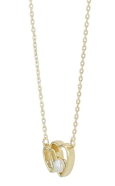 "Ando", 925/- Echt Silber Kette, Herz Anhänger, Süßwasserperle, vergoldet
