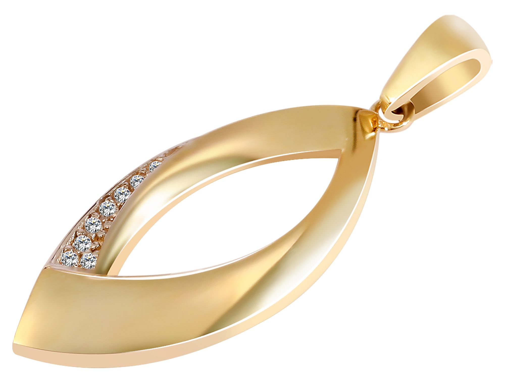 333/- Gold Anhänger "Ileane" ohne Kette mit Zirkoniabesatz, 8 Karat, Gelbgold