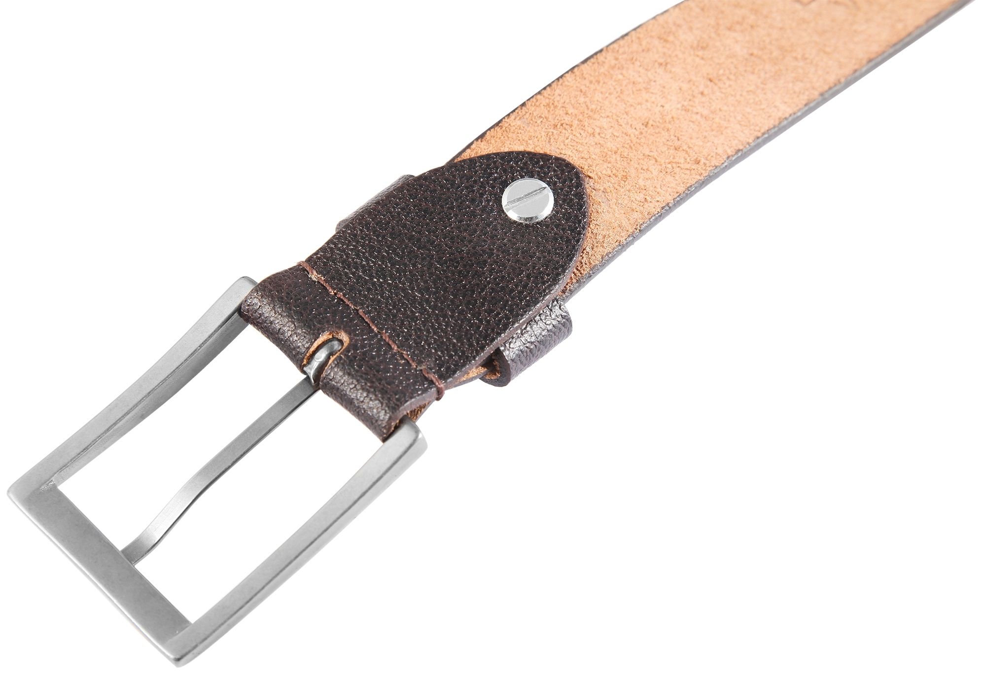 Leonardo Verrelli Echtleder Gürtel, dunkelbraun, kürzbar, 90 cm - 140 cm