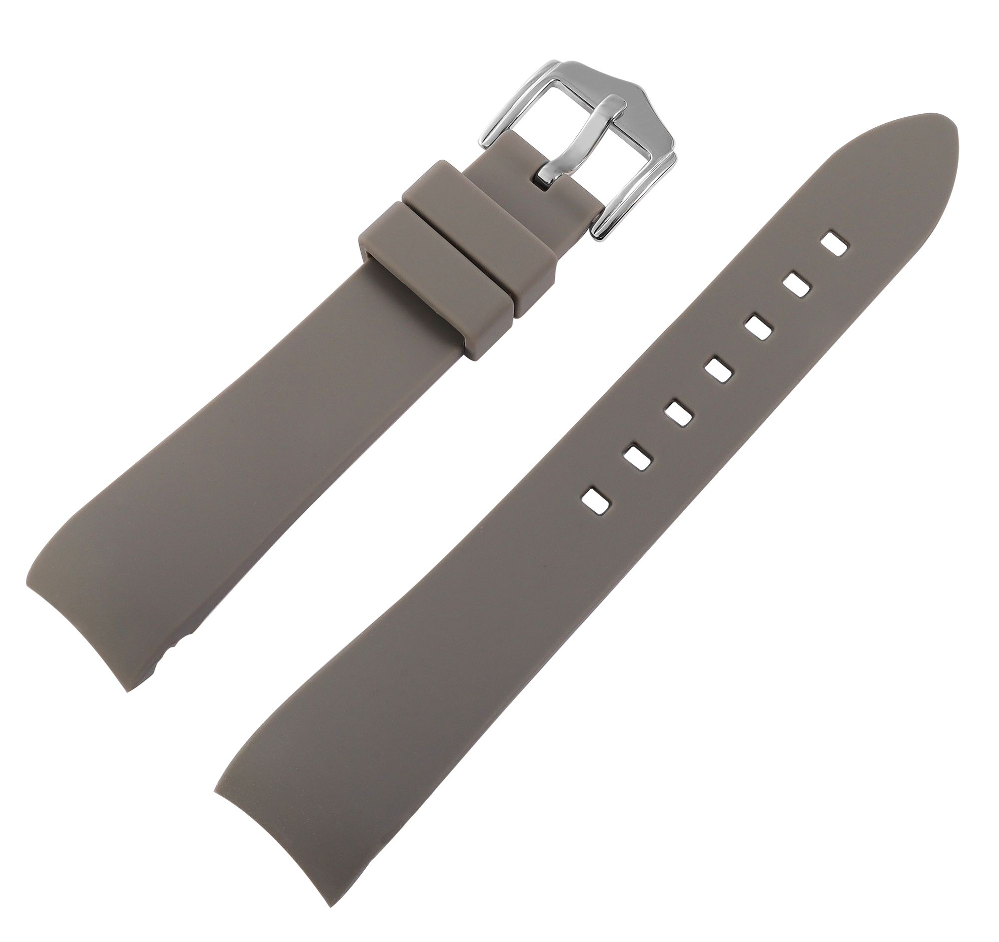 Silikon Uhrenarmband, Dornschließe, grau, 20 mm